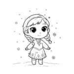 coloriage Anna pour enfants a imprimer