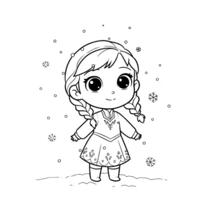 coloriage Anna pour enfants a imprimer
