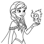 coloriage Anna educatif pour enfant