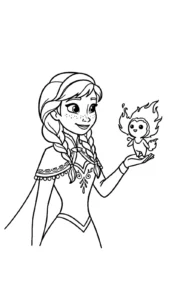 coloriage Anna educatif pour enfant