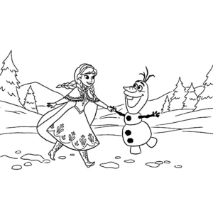 coloriage Anna et apprentissage