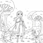 coloriage Anna et la Forêt Enchantée pour enfants à télécharger