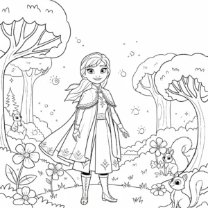 coloriage Anna et la Forêt Enchantée pour enfants à télécharger