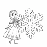 coloriage Anna et un flocon de neige à imprimer pour enfant de 10 ans