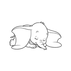 coloriage Bébé Dumbo Endormi et dessins