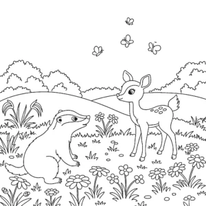 coloriage Blaireau à imprimer pour enfant de 7 ans