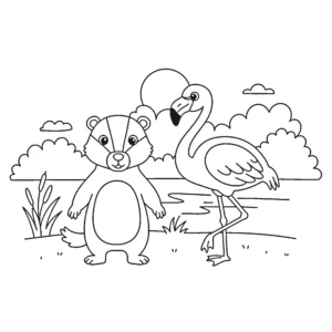 coloriage Blaireau pour enfant de 5 ans