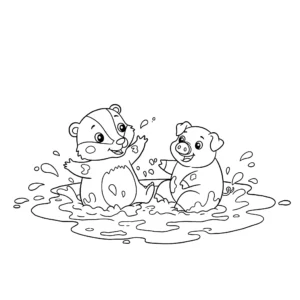 image pour coloriage Blaireau enfant