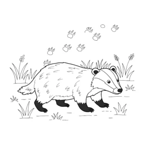 coloriage Blaireau pour enfants a imprimer