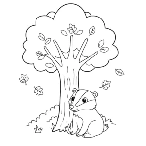 coloriage Blaireau et decoupage