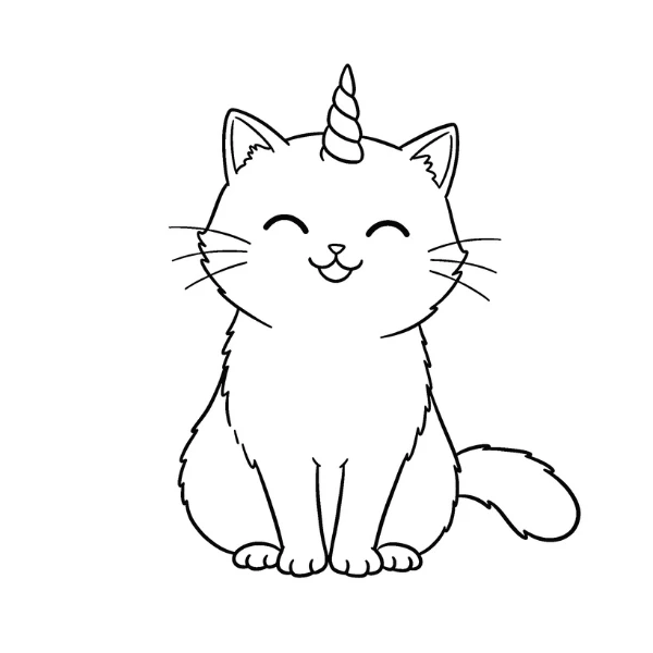 Tranh tô màu Chat Licorne