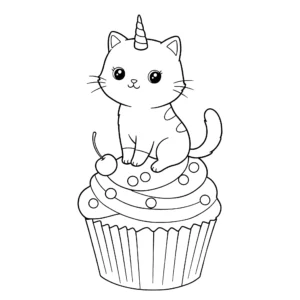 coloriage Chat Licorne et apprentissage
