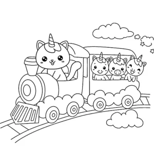 coloriage Chat Licorne à imprimer gratuitement pdf