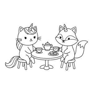 coloriage Chat Licorne pour enfant à imprimer