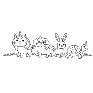imprimer coloriage Chat Licorne