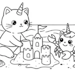 coloriage Chat Licorne à imprimer gratuitement
