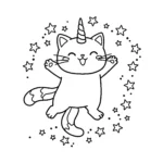 coloriage Chat Licorne pour enfant de à imprimer