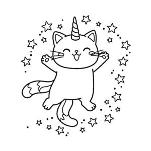 coloriage Chat Licorne pour enfant de à imprimer