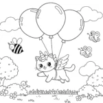 coloriage Chat Licorne pour enfant gratuit