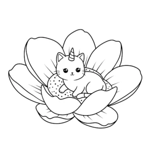 coloriage Chat Licorne et decoupage a imprimer gratuit
