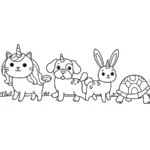 coloriage Chat Licorne à imprimer kawaii