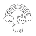 coloriage Chat Licorne a colorier en ligne