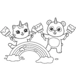 coloriage Chat Licorne à imprimer pdf