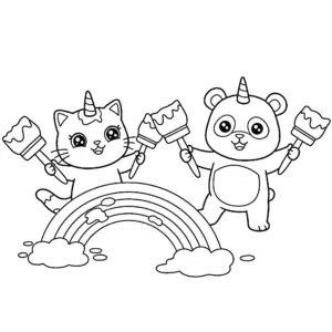 coloriage Chat Licorne à imprimer pdf