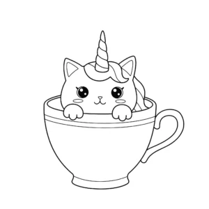 coloriage Chat Licorne et dessin a imprimer
