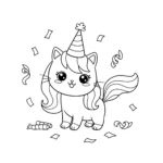 coloriage Chat Licorne d