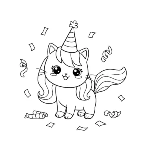 coloriage Chat Licorne d