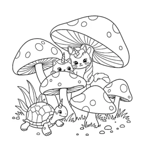 coloriage Chat Licorne pour primaire