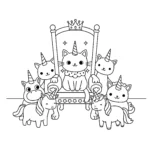 coloriage Chat Licorne à imprimer pdf gratuit