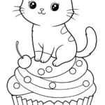 coloriage Chat Licorne pour enfant de 3 ans