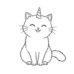 coloriage Chat Licorne pour enfant gratuit
