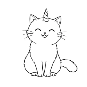 coloriage Chat Licorne pour enfant gratuit