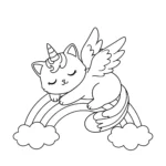 coloriage Chat Licorne pour enfant de 3 ans