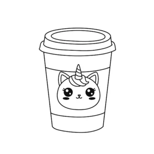 coloriage Chat Licorne educatif pour enfant