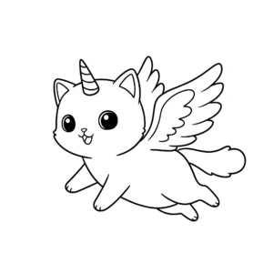 coloriage Chat Licorne à imprimer pdf gratuit