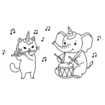 coloriage Chat Licorne à imprimer pour enfant de 10 ans