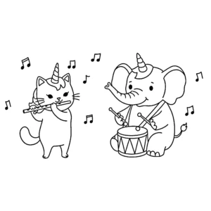 coloriage Chat Licorne à imprimer pour enfant de 10 ans