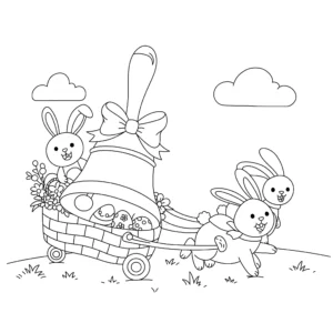 coloriage Cloches de Pâques et apprentissage