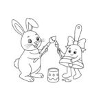 coloriage Cloches de Pâques et decoupage a imprimer gratuit