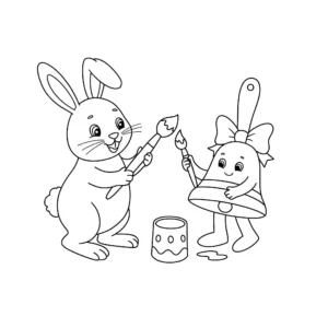 coloriage Cloches de Pâques et decoupage a imprimer gratuit