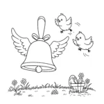 coloriage Cloches de Pâques gratuit en ligne