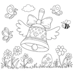coloriage Cloches de Pâques pour bebe a imprimer