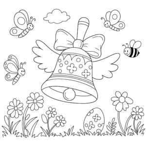 coloriage Cloches de Pâques pour bebe a imprimer