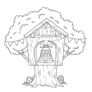 coloriage Cloches de Pâques pour enfant gratuit