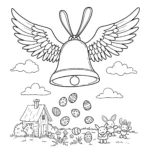 coloriage Cloches de Pâques a imprimer gratuitement