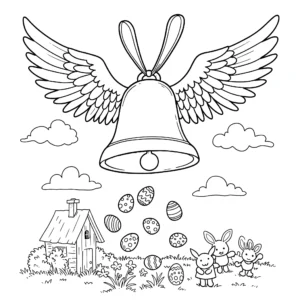coloriage Cloches de Pâques a imprimer gratuitement